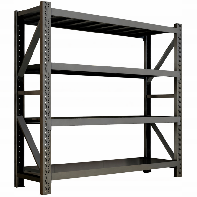 Regał metalowy magazynowy 200x120x50 cm 4 półki 300 kg/półka czarny warsztatowy