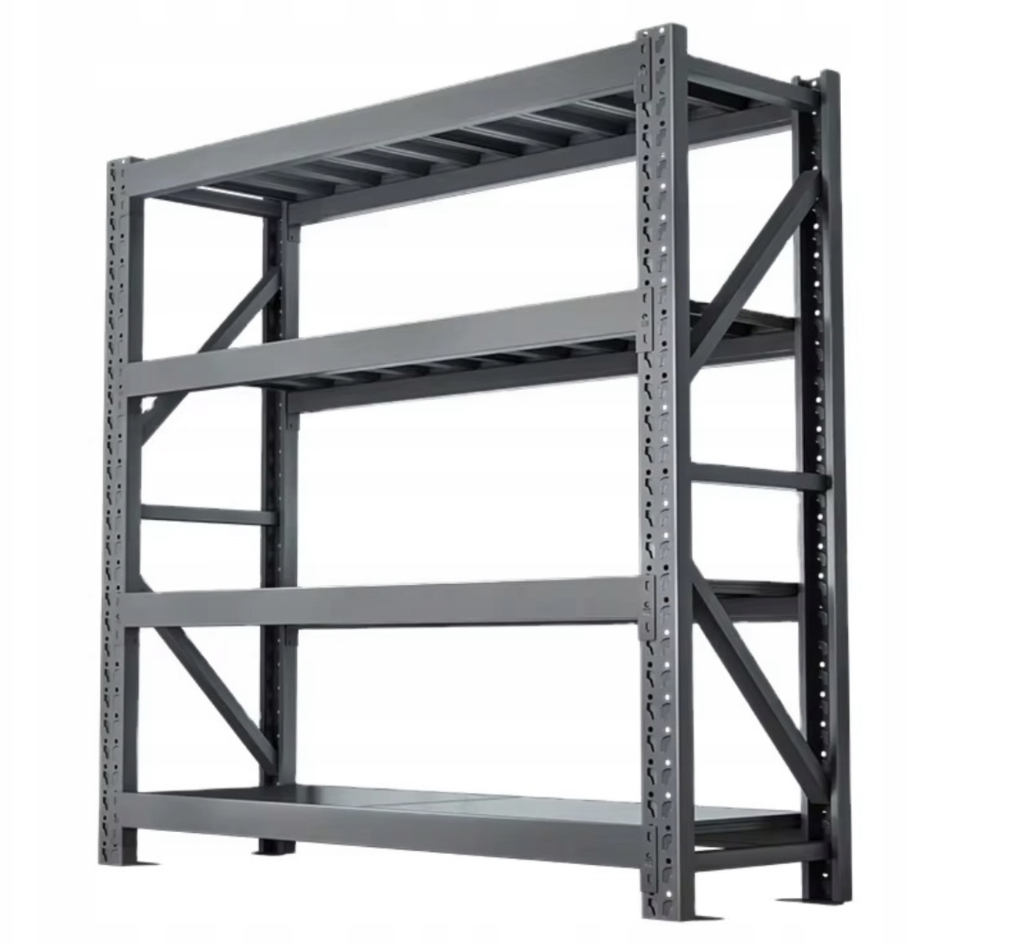 Regał metalowy magazynowy 200x120x50 cm 4 półki 500 kg/półka czarny - obrazek 3