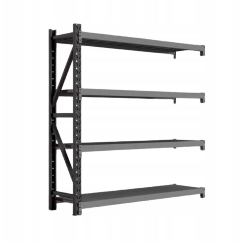 Regał Dostawny 200x120 cm Czarny Mat Metalowy 300kg na półkę