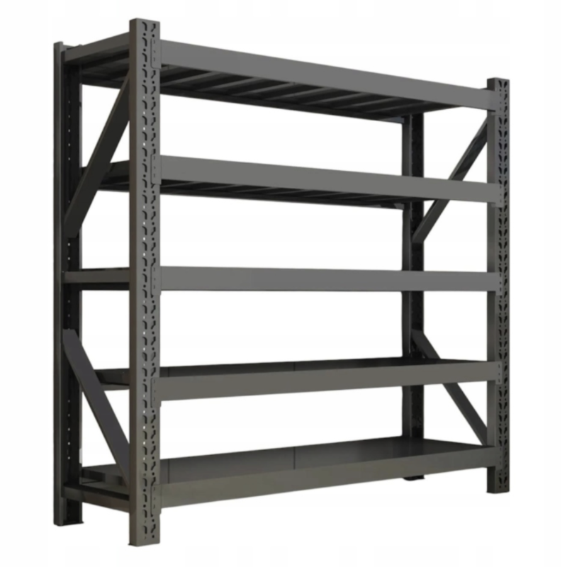 Regał magazynowy metalowy Metis Global 200x120x50 cm 5 półek 1500 kg czarny