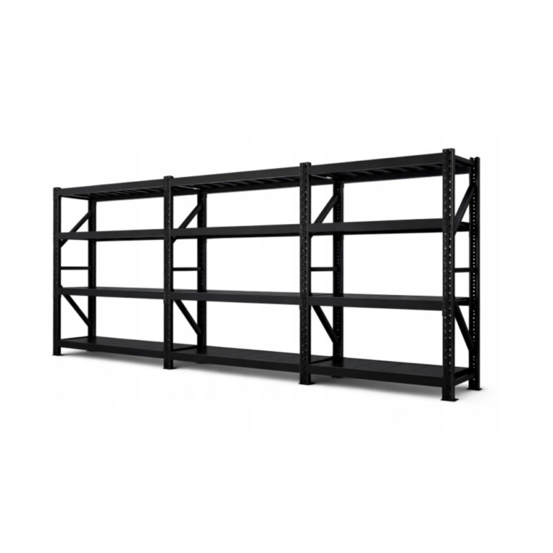 Regał magazynowy metalowy Metis Global P3 200x360x50 cm 4 półki 1200 kg czarny